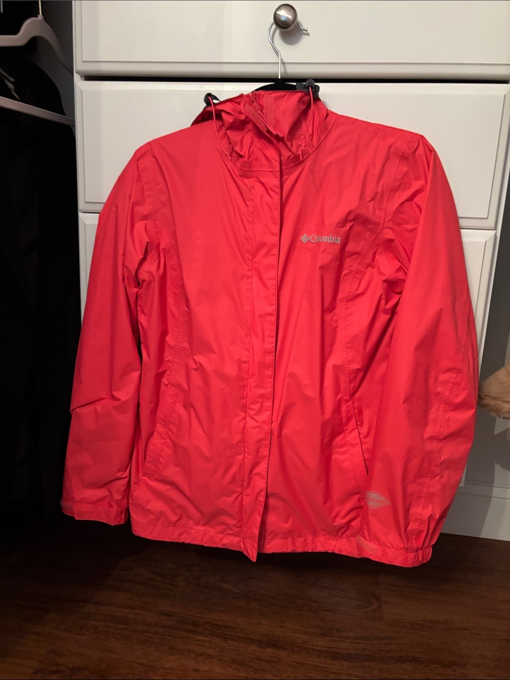 Columbia Women's Bright Pink Hooded Rain Jacket